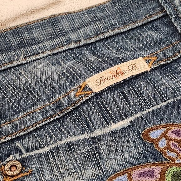 Vintage Frankie B Embroidered Butterfly Pockets Jeans Size 2 - Picture 11 of 14